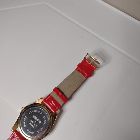 Red And Gold Tone Manhattan Analog Watch - Picture 7 of 12